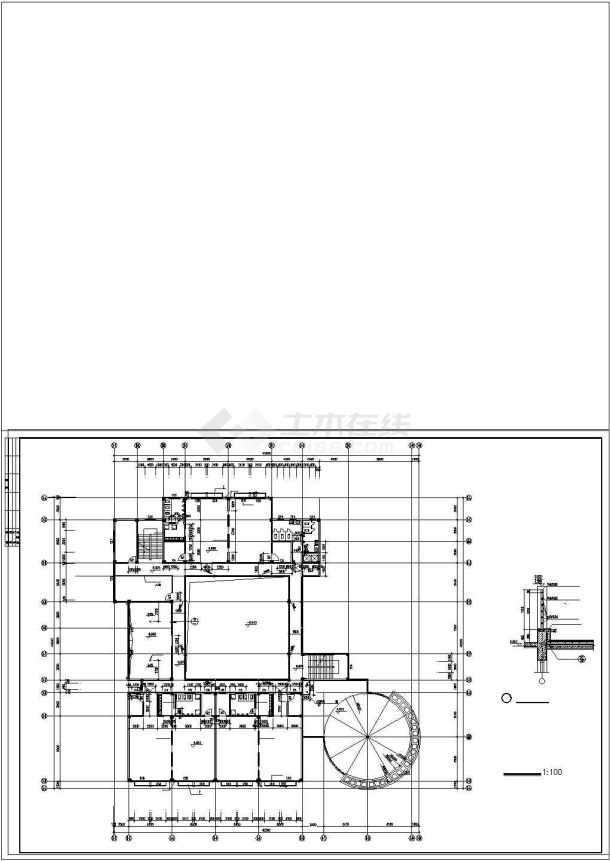 某框架结构幼儿园建筑结构设计CAD全图-图二