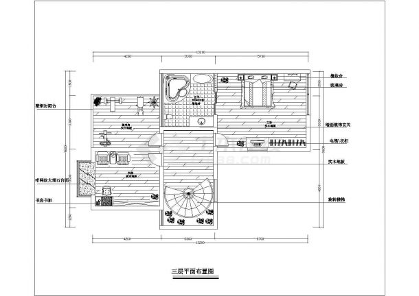 小二层别墅室内装修详细方案cad施工图-图二