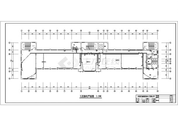 4656平方米五层框架结构办公楼全套电气施工cad图，共二十张-图二