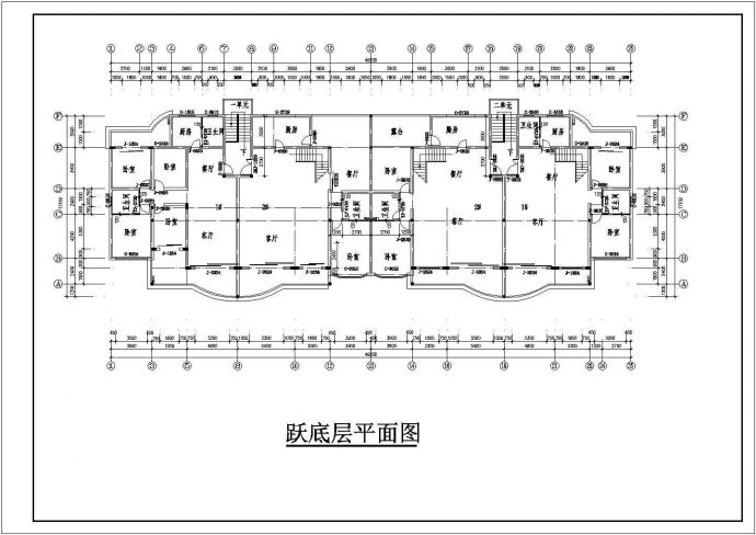 某小区多层商业楼建筑设计施工全套方案CAD图纸_图1