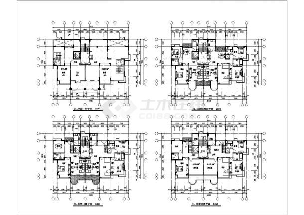 某多套高级住宅楼建筑设计施工全套户型方案CAD图纸-图一