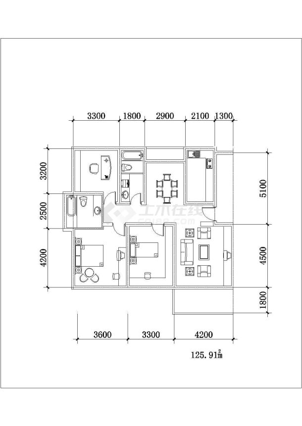 某高级住宅小区安置楼建筑设计施工全套户型方案CAD图纸-图一