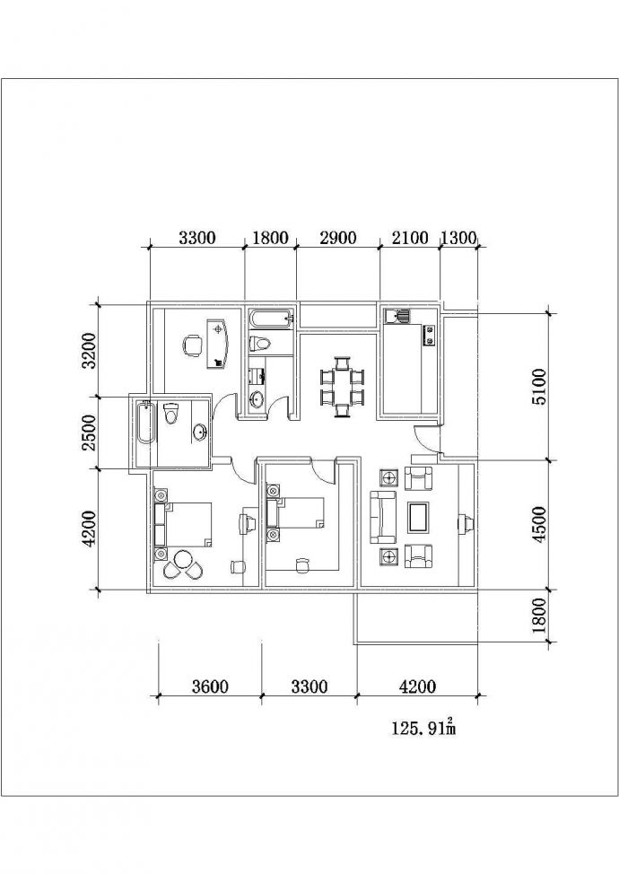 某高级住宅小区安置楼建筑设计施工全套户型方案CAD图纸_图1