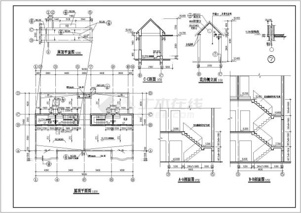 某高档小区多层住宅建筑设计施工全套方案CAD图纸-图一