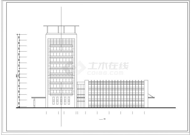 某医院12层综合楼建筑cad施工方案设计图-图二