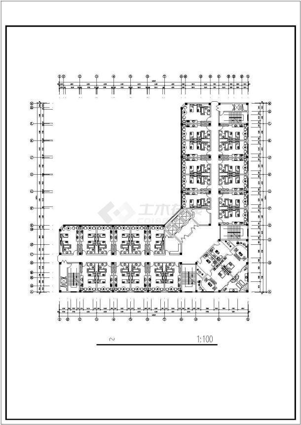某多层宾馆建筑方案图(CAD，11张图）-图二