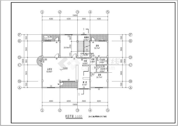 某私人商住宅楼建筑设计cad施工图-图二