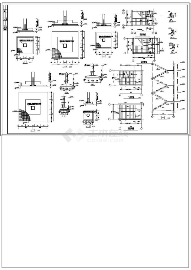 某中医院框架结构门诊楼设计CAD施工图-图一
