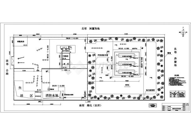 某储油厂消防总平面方案设计施工CAD图纸-图一