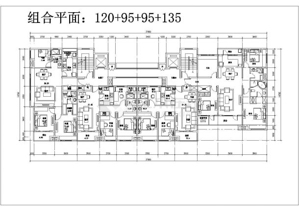 某城市万科标准化建筑户型设计施工CAD图纸-图一