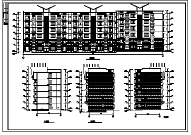 四套多层带底层商铺住宅楼建筑全套施工图合集资料-图二