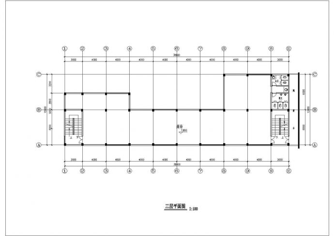 六层商业建筑平立面方案设计cad施工图_图1