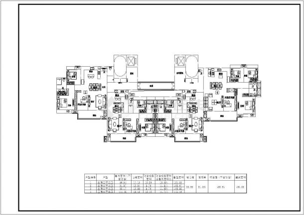 某高层住宅标准化建筑户型设计施工CAD图纸-图二
