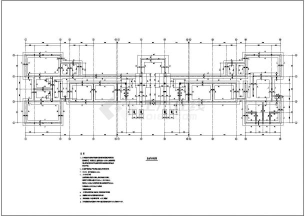 某学校五层砖混楼结构施工图CAD图纸-图二