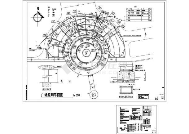 某市广场景观电气设计cad图(含照明设计)-图一
