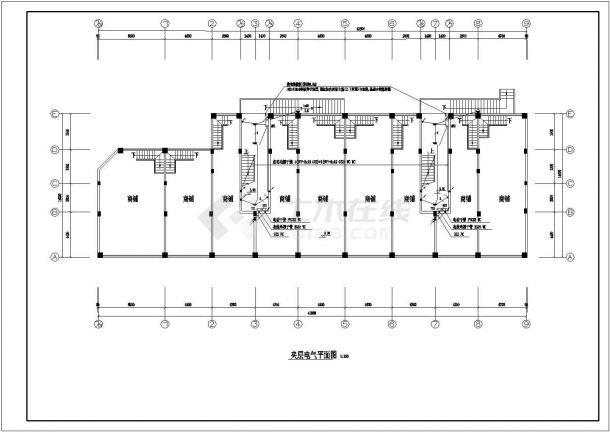 电气设计_某商住楼电气安装CAD图-图二
