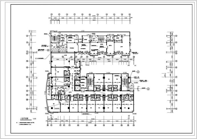 十三层民航宾馆建筑设计CAD施工图（含地下室设计）_图1