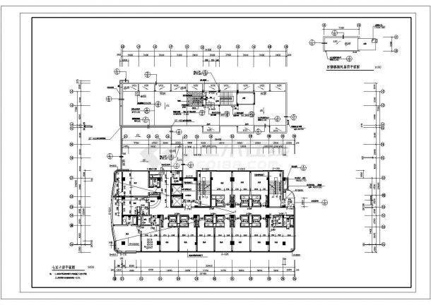十三层民航宾馆建筑设计CAD施工图（含地下室设计）-图二
