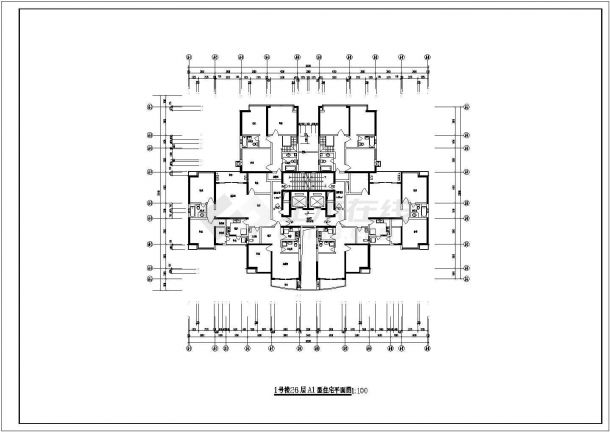 4栋某24层及33层高层小区住宅建筑设计CAD施工图-图一