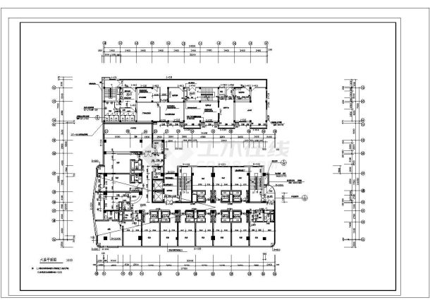 13层三星级宾馆建筑设计CAD施工图（含地下室设计）-图二