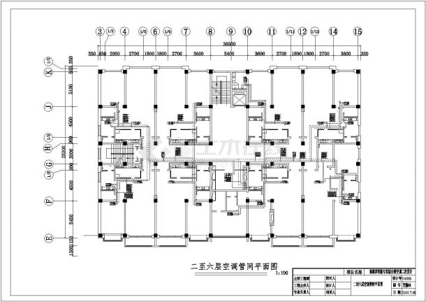 某多层框架结构宾馆大楼给排水及空调管线设计cad全套施工图（含设计说明）-图二