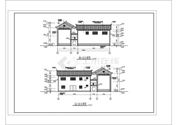 710平米凹形云南大理住宅建筑施工CAD图纸设计-图二