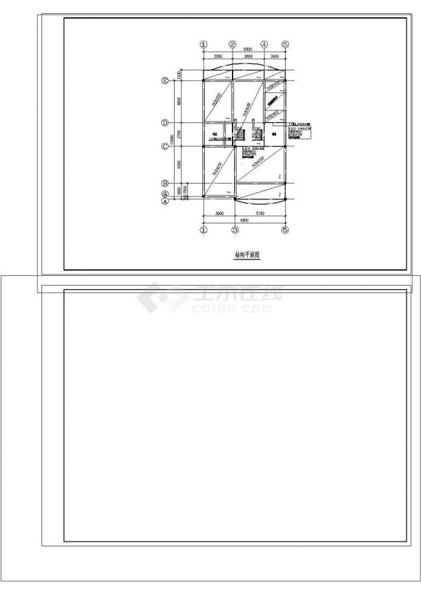 新农村住宅建筑施工CAD图纸设计-图二