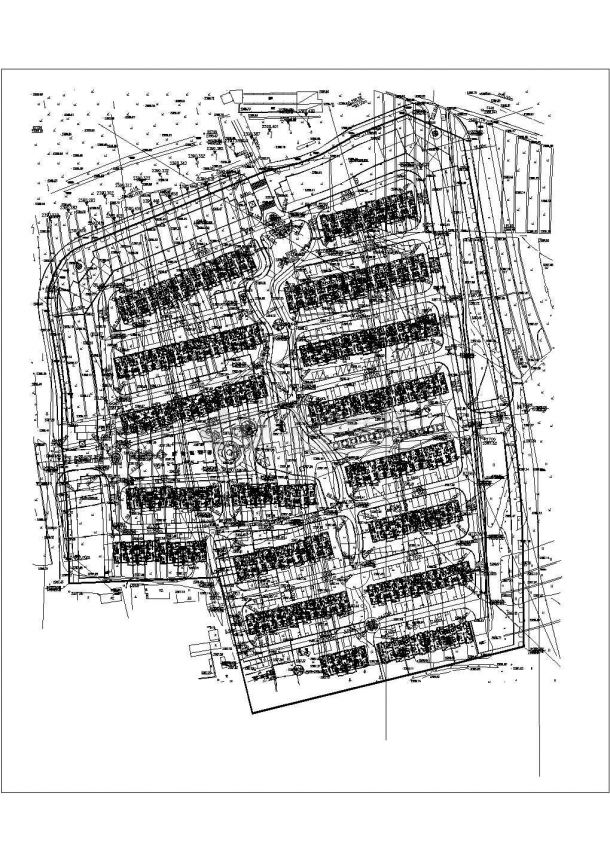单元住宅小区规划设计总平面图CAD图纸-图一
