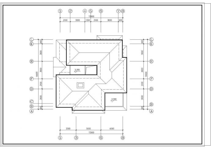 别墅建筑设计图CAD图纸_图1