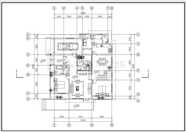 别墅建筑设计图CAD图纸-图二