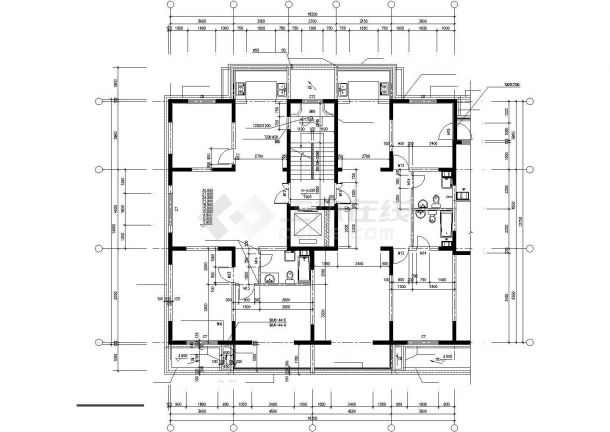 汉中市凤凰花园小区三栋住宅楼的局部平面设计CAD图纸-图二