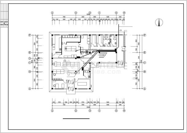某636平方米二层办公楼电气设计方案施工CAD图纸-图二