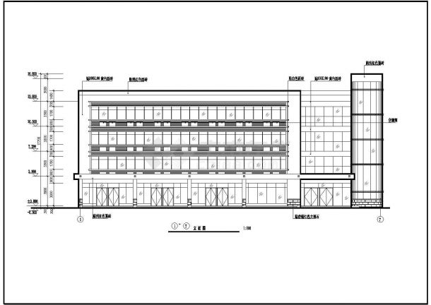 某3层宾馆建筑设计CAD方案图（含住宅楼立面设计）-图一