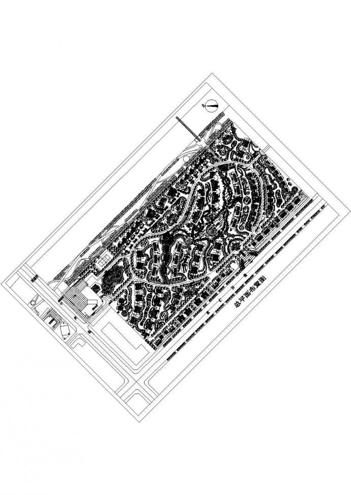 多层小区规划总平面布置图CAD图纸_图1