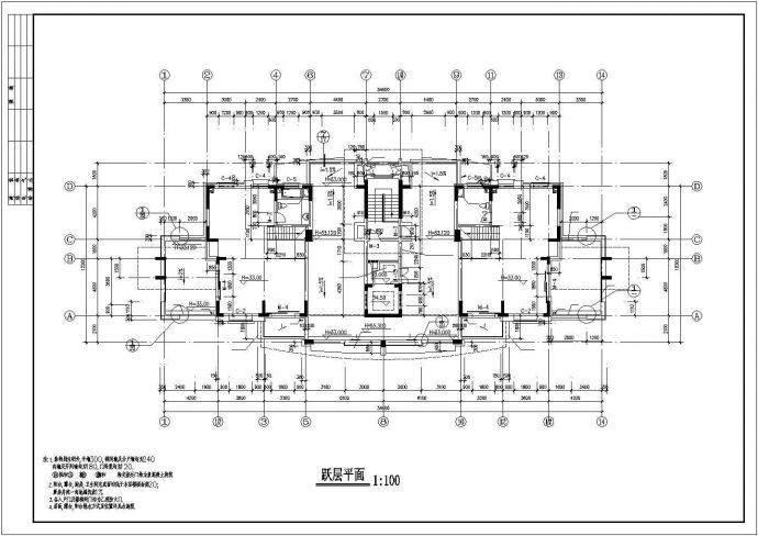 沈阳市云锦城小区12层框架结构住宅楼建筑设计CAD图纸（含地下室）_图1