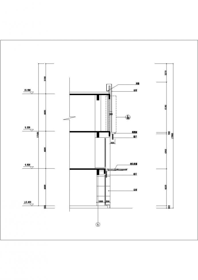 某铝方管施工CAD平立面剖面图_图1