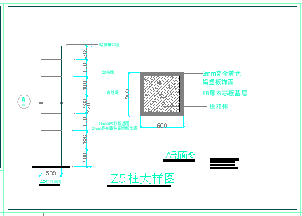 别墅装修柱子装饰做法cad立面设计大样图