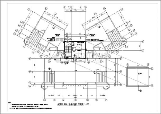 银川市紫苑花园小区18层框架结构商住楼建筑设计CAD图纸（1-3层商用）-图一