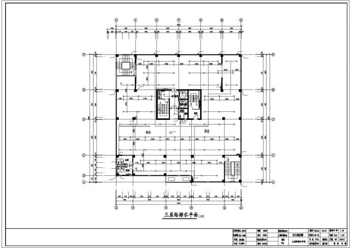 高层办公楼带地下室给排水设计施工图_图1