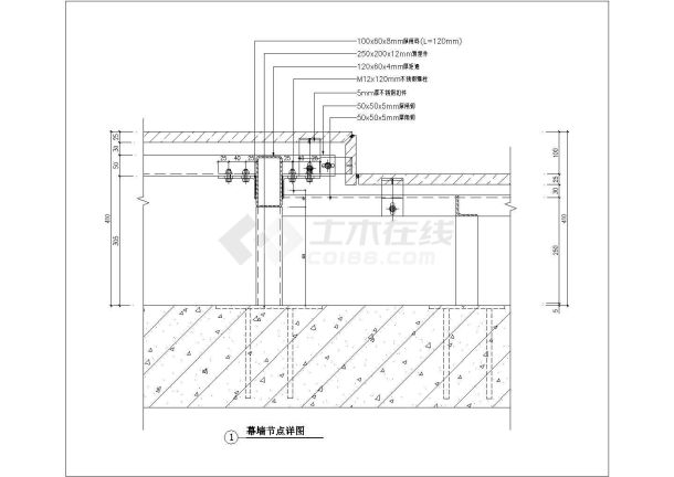 某花岗石幕墙CAD平立面详图-图一