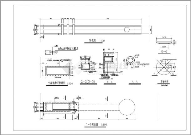 某江畔明珠小区大门建筑设计施工全套方案CAD图纸-图一