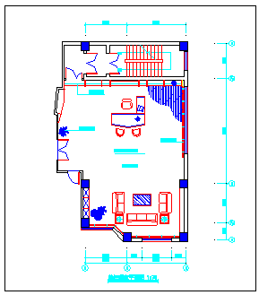 大户型客厅室内装修cad设计施工图纸_图1