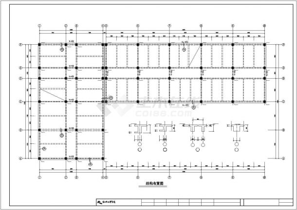 5245平米五层框架学生公寓建筑设计cad图，共两张-图一