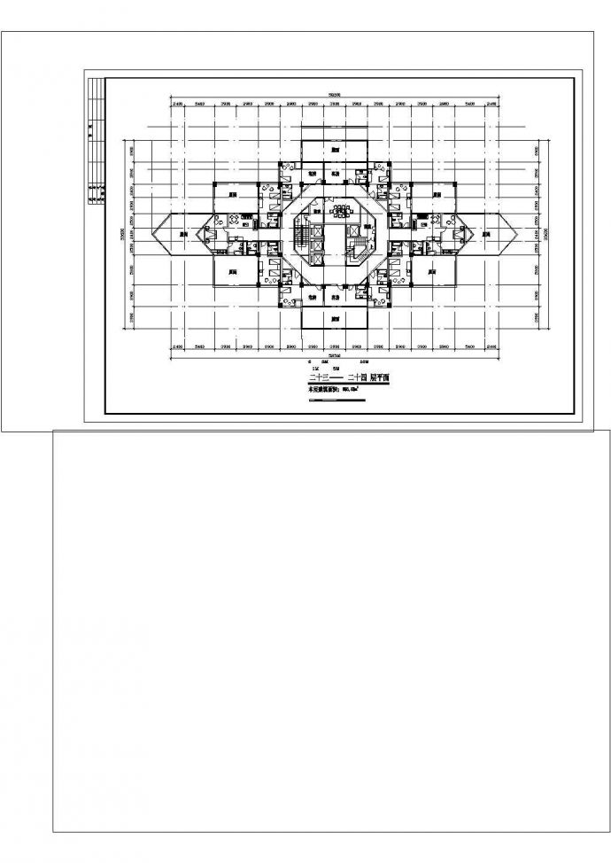 -1+25层35962.25平米酒店建筑平面方案CAD图纸设计_图1