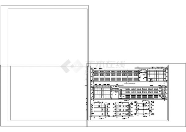 厂房设计_3层2562平米厂房车间宿舍综合楼建筑施工CAD图纸设计-图二
