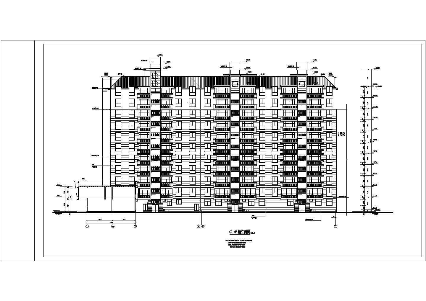 某市内小区高层住宅楼建筑设计施工全套方案CAD图纸