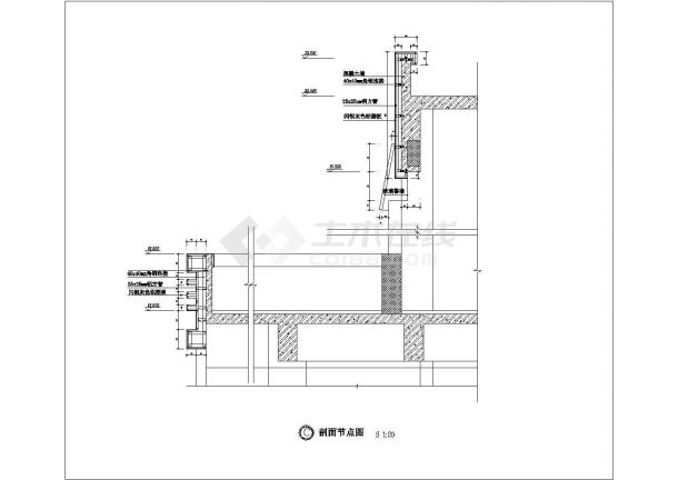 某铝塑板女儿墙CAD大样节点图-图一