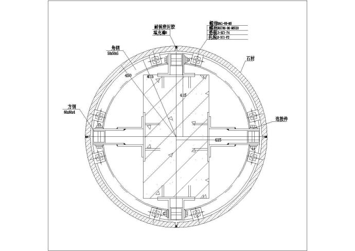 某石材圆柱CAD全套构造节点图_图1