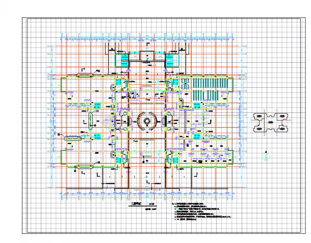 某大学八层图书馆建筑施工设计cad图纸，含说明-图一
