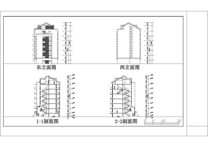 某现代小区多层住宅建筑设计施工全套方案CAD图纸_图1